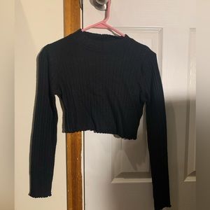 Cropped turtleneck long sleeve